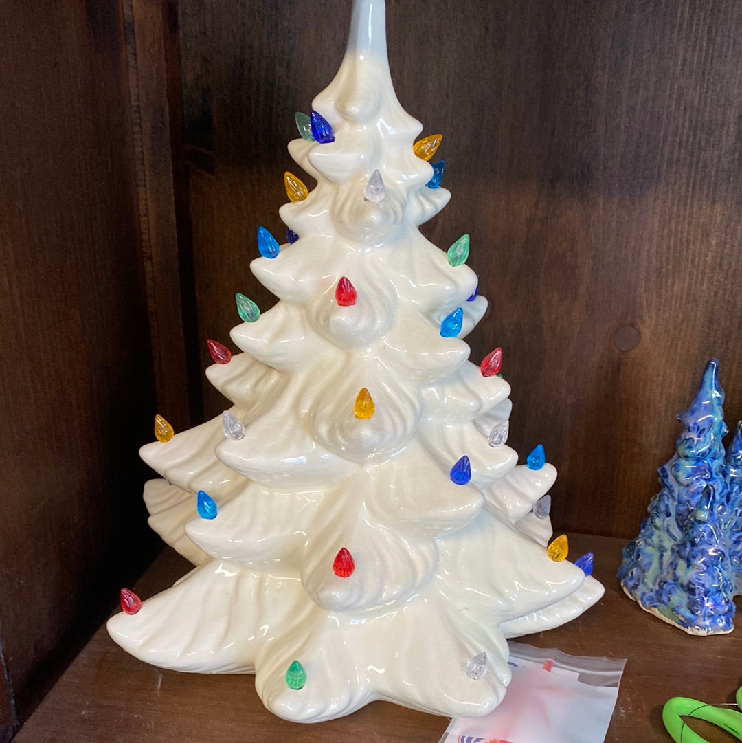 Pearl Ceramic Christmas Lighted Tree, Ceramic Tree, Christmas Tree