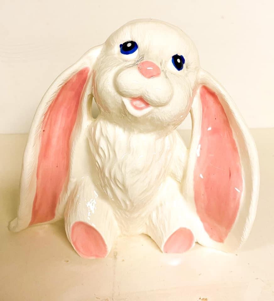 Pink Ceramic Easter Bunny