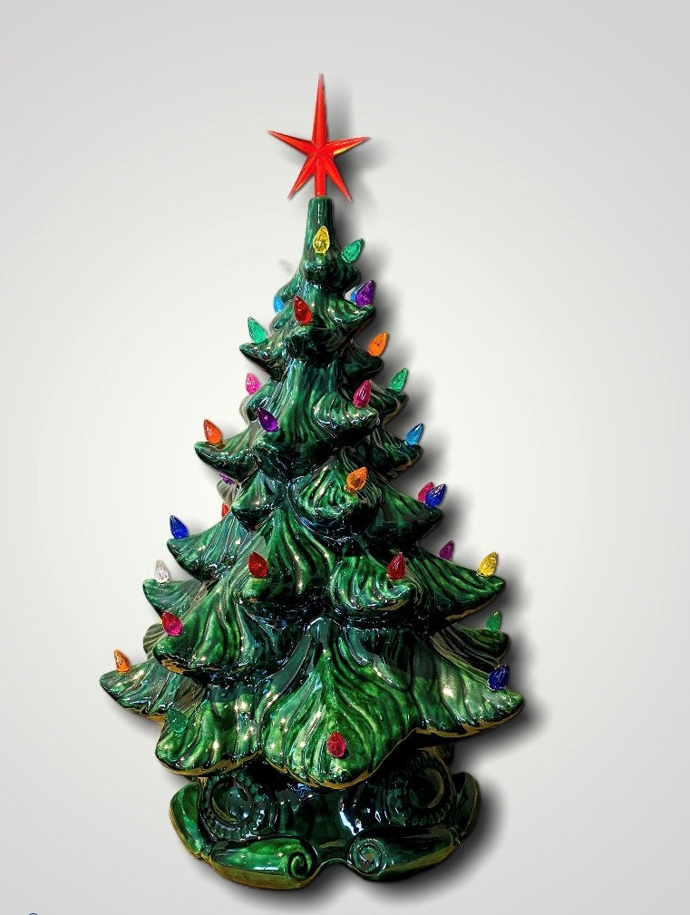 Vintage Ceramic Christmas Tree (Large, Green)