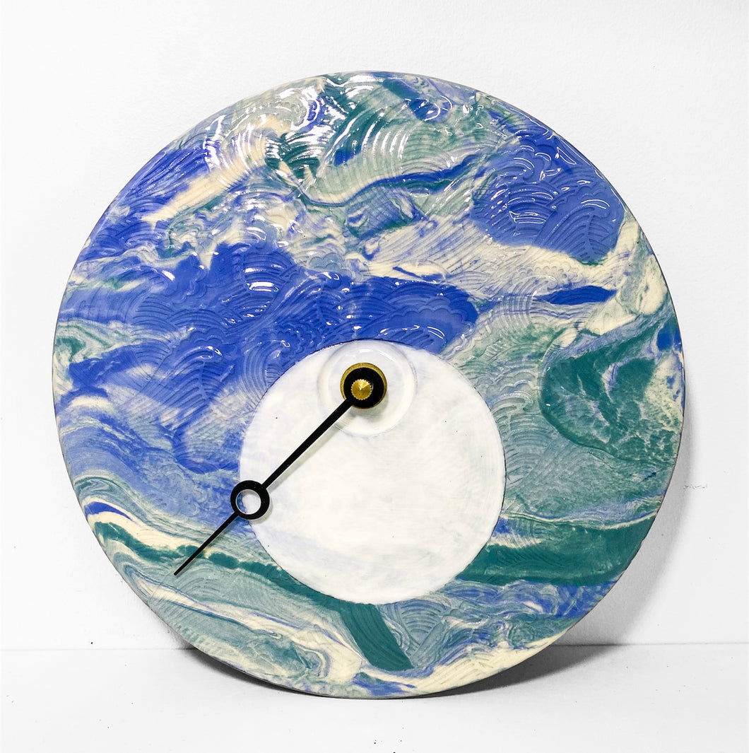 Porcelain Waves Tide Clock
