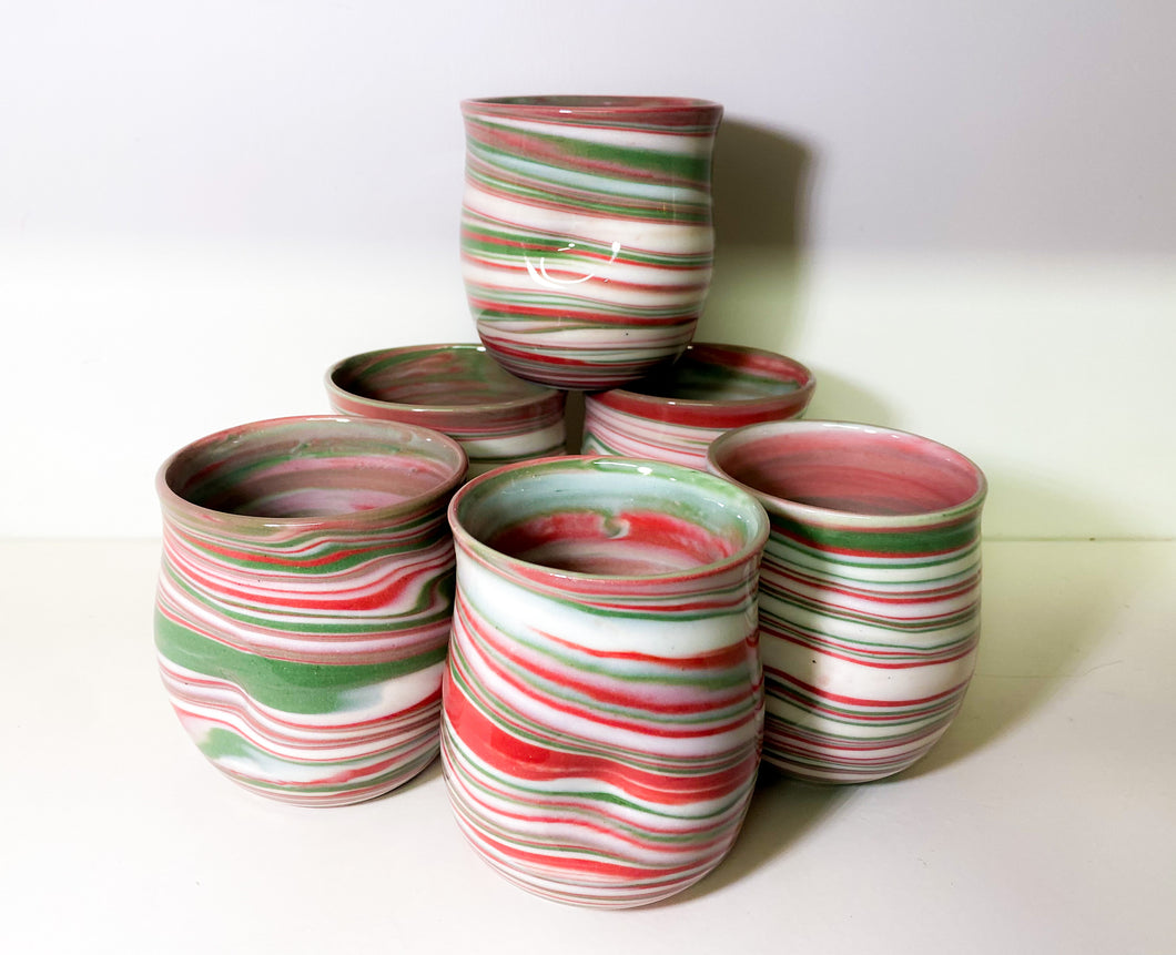Thumb Print Candy Cane Wine Cup